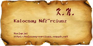 Kalocsay Nárciusz névjegykártya